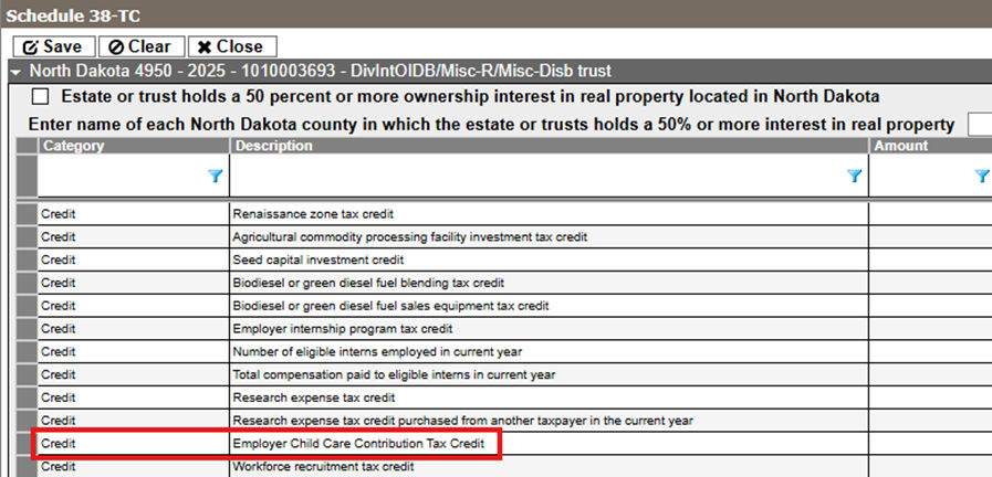 Tax credit