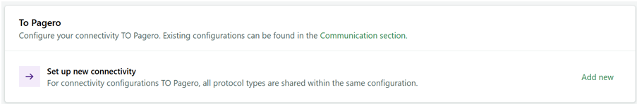 communication section To pagero