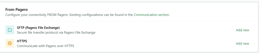 sftp or https list communication section