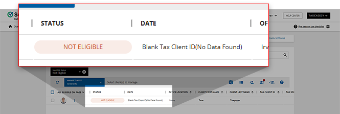 Blank Tax Client ID error.