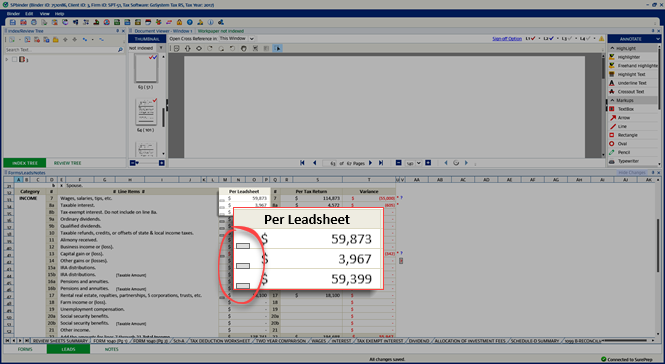 Reference icon appearing in the Per Leadsheet column