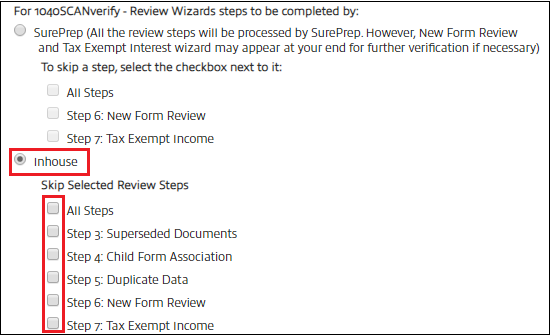 Select Inhouse then the steps you would like to skip 