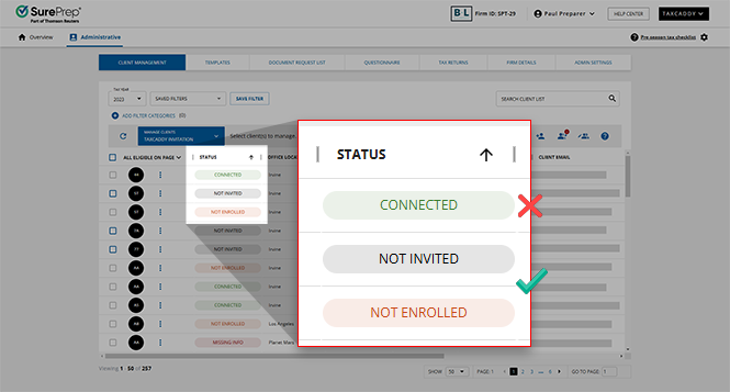 Acceptable statuses for deletion