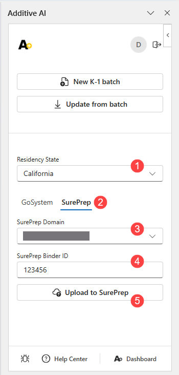 enter details where the K-1 data should go to