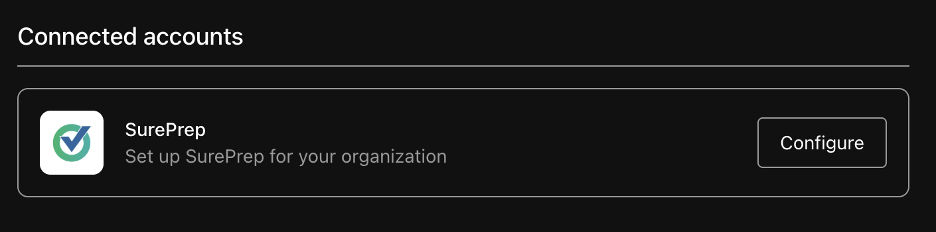 Button says Configure