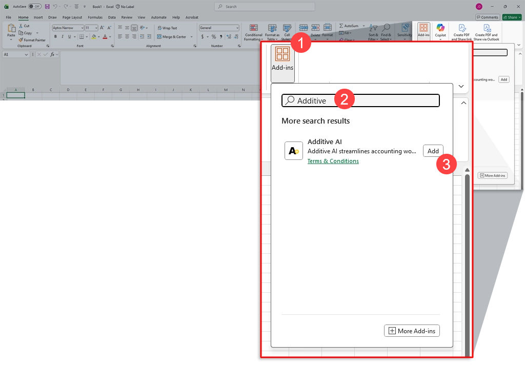 Search for Additive AI, then select Add