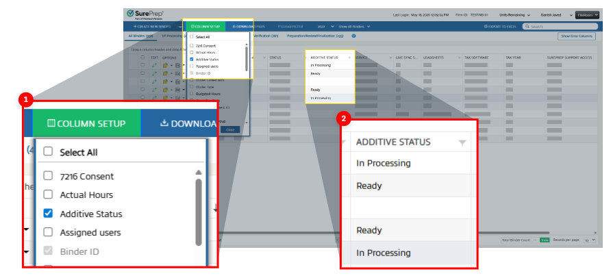 Additive Status Column in FileRoom