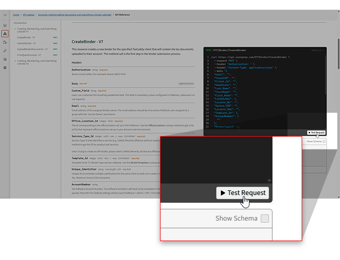 Test Request feature