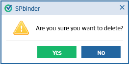 Delete confirmation window.
