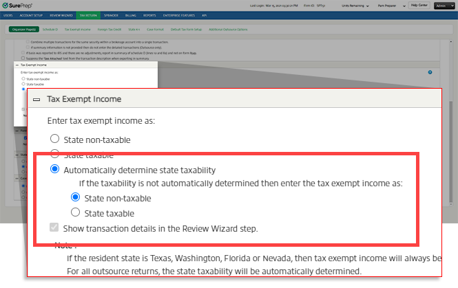 Automatically determine state taxability