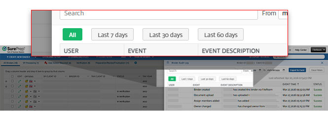Select the 7, 30, or 60 days feature