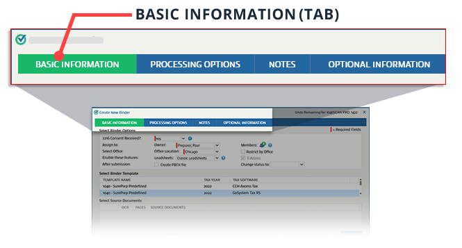 BASIC INFORMATION tab.