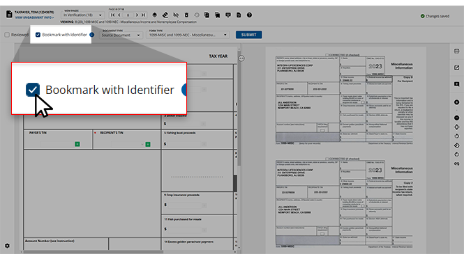 Select Bookmark with Identifier