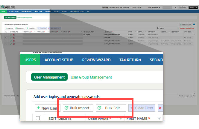 Select either Bulk Import or Bulk Edit