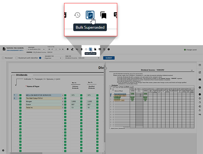 Select the Bulk Superseded icon
