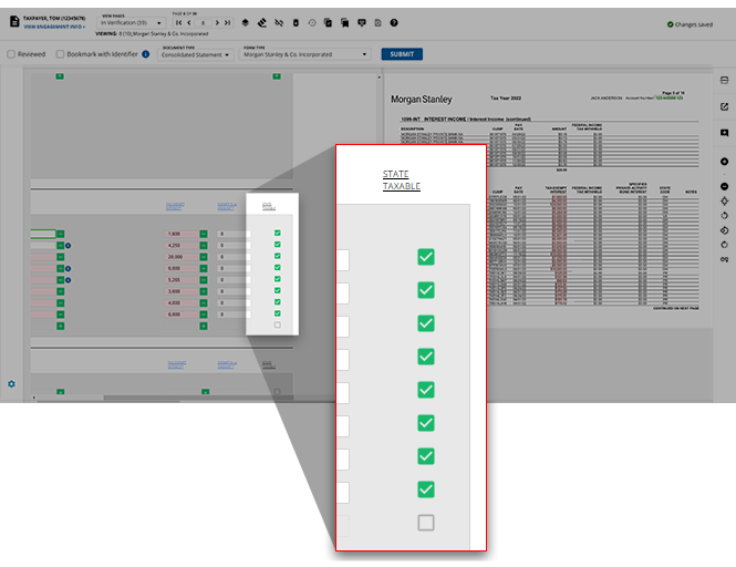Checked transaction checkboxes