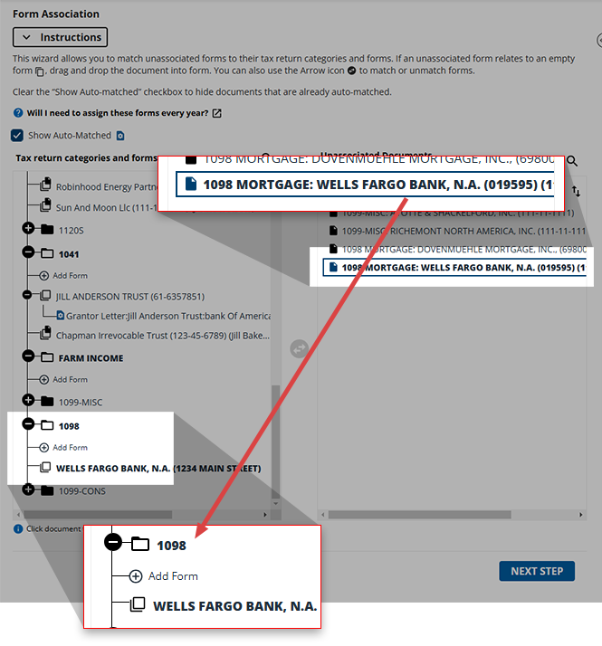 Child and parent documents