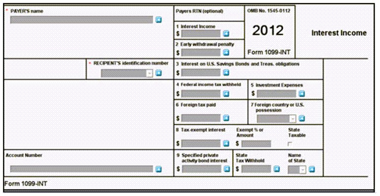 Blank interest form.