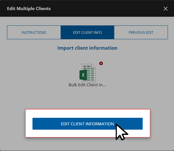 Select EDIT CLIENT INFORMATION.