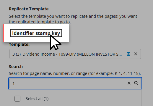 Select Identifier stamp key