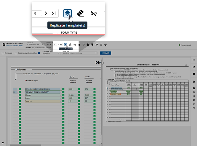 Select Replicate Template from the toolbar