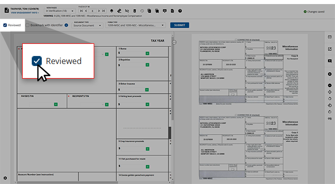 Select the Reviewed checkbox