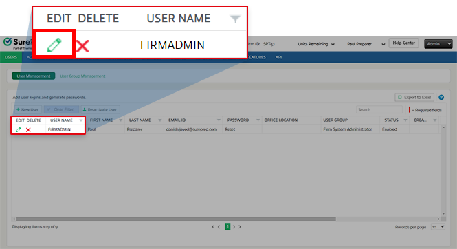 Select the Edit icon