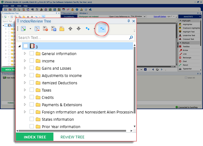 Select the Collapse All icon