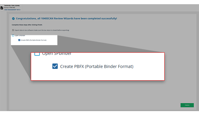 Create PBFX checkbox