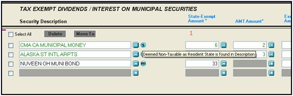 Deemed Non-Taxable as Resident State is found in Description
