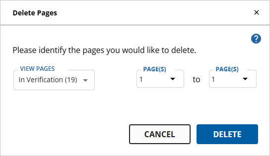 Delete Pages window