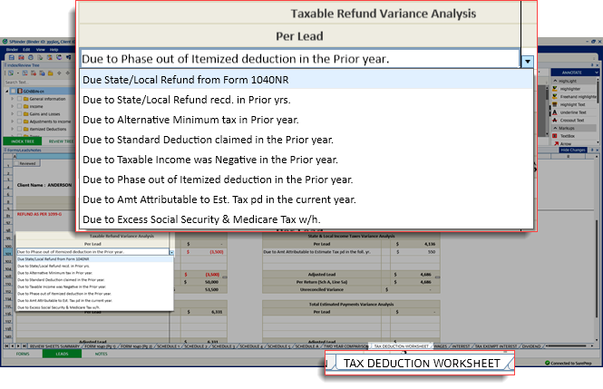 Schedule 1 form, tax deduction worksheet