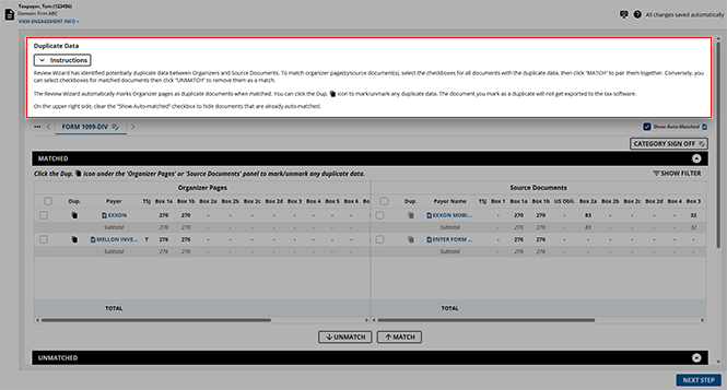 Duplicate Wizard instructions
