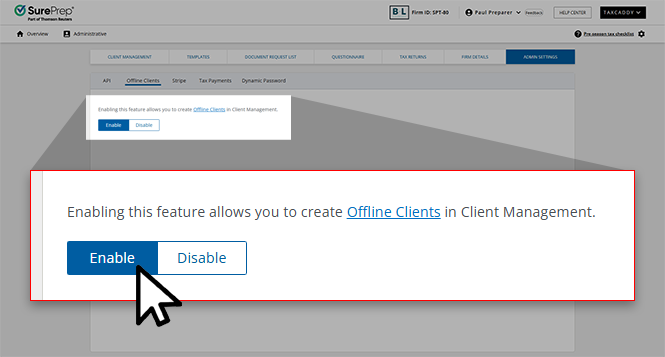 Enable offline clients for your domain.