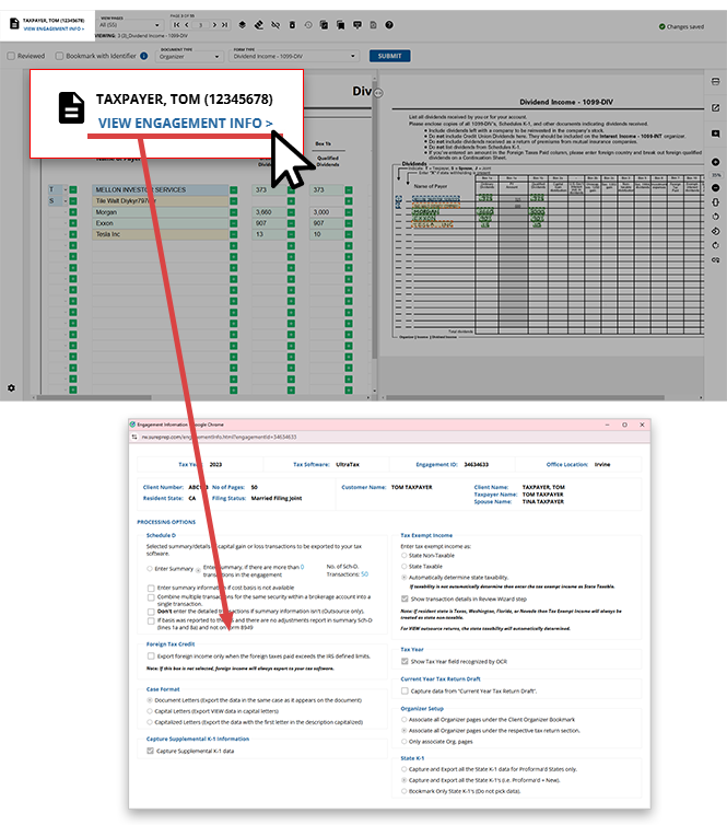 Select VIEW ENGAGEMENT INFO