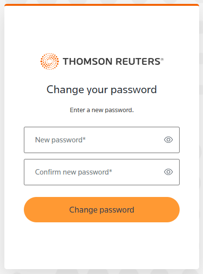 Change your password screen
