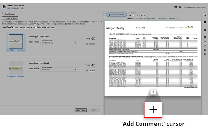 Cursor once in Add Comment mode