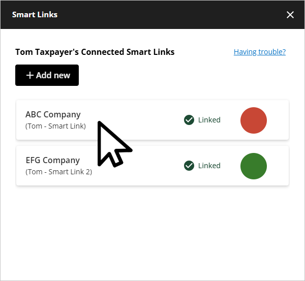 Select an existing Smart Link