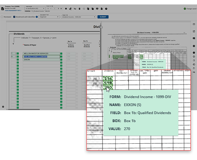 Field information in source document