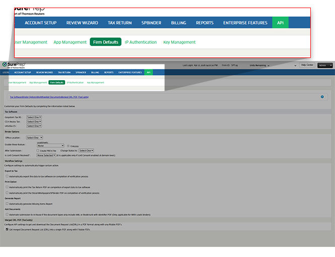 Navigate to Firm Defaults