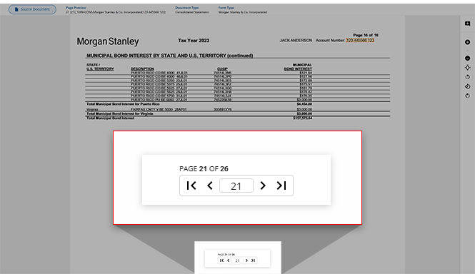Navigate pages in full screen
