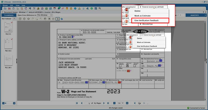 Select Give Verification Feedback.