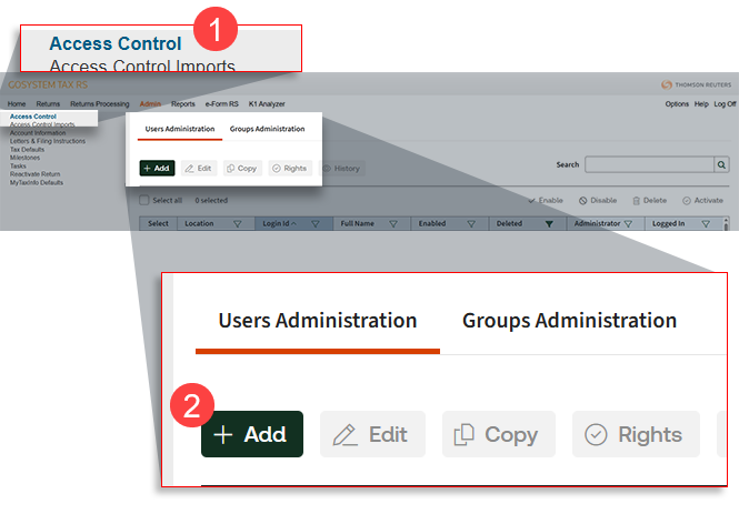 Add new user under Access Control