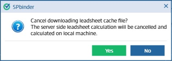 Notification that appears when caching is taking too long.