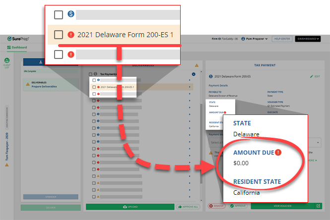 Missing Field in a tax payment.
