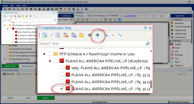 Move a single workpaper down