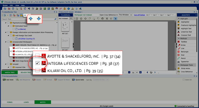 Move a single document up or down