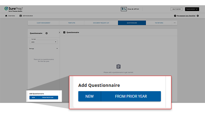 Select NEW or FROM PRIOR YEAR