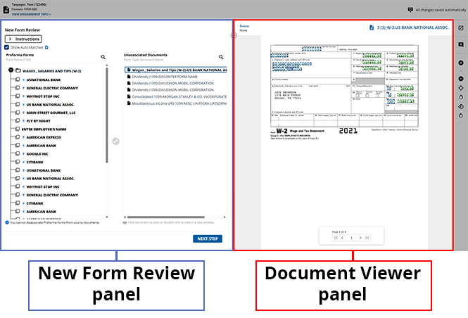 Panels in the NFR Wizard