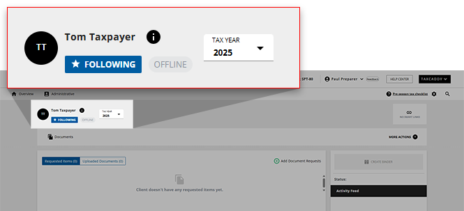 Offline client profile.